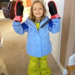 Elfie's bright new snow gear