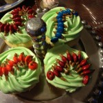 Creepy Centipede cupcakes with M&Ms