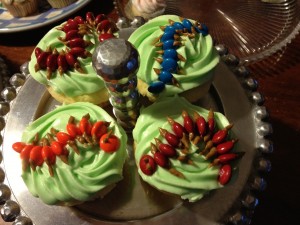 Creepy Centipede cupcakes with M&Ms