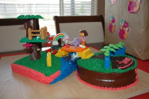 DIY Dora the Explorer cake