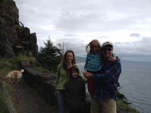 family on Oregon Coast -- Nehalem Bay